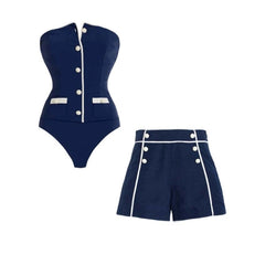 Plus Size Scout Bandeau One Piece Swimsuit and Shorts