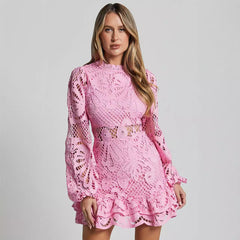 Lantern Long Sleeve Lace Dress