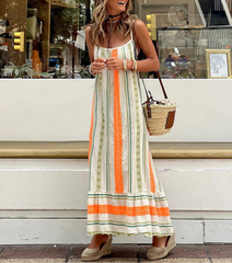 Sling Striped Print Dress