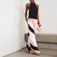 Printed Backless Jumpsuit