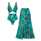 Reversible Mix and Match Marine Organism Bikini Swimsuit and Skirt