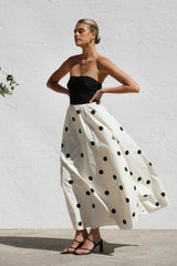 Bandeau Polka Dot Print Dress