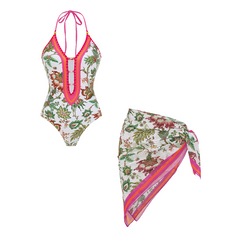 Halter Cutout Printed Swimsuit Set(s)