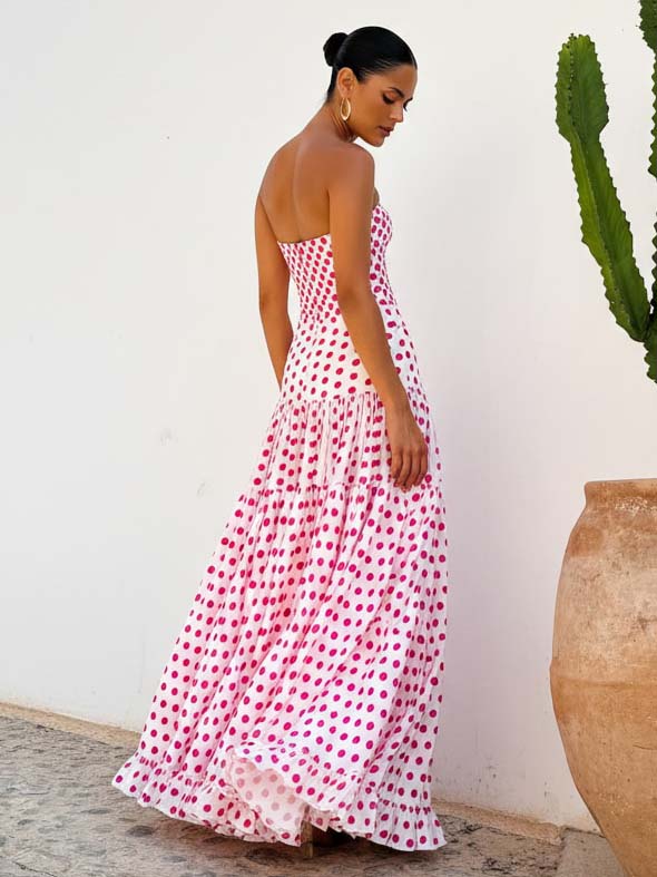 Plus Size Bowknot Polka Dot Print One Piece Swimsuit and Skirt
