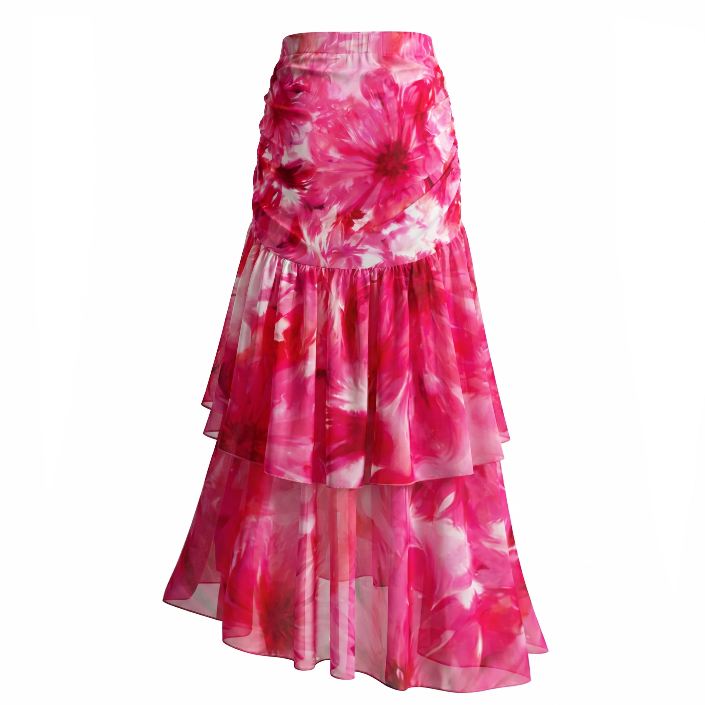 Floral Printed One Piece Swimsuit and Skirt