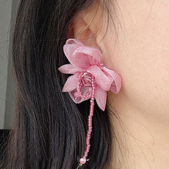 Handmade Beaded Flower Stud Earrings