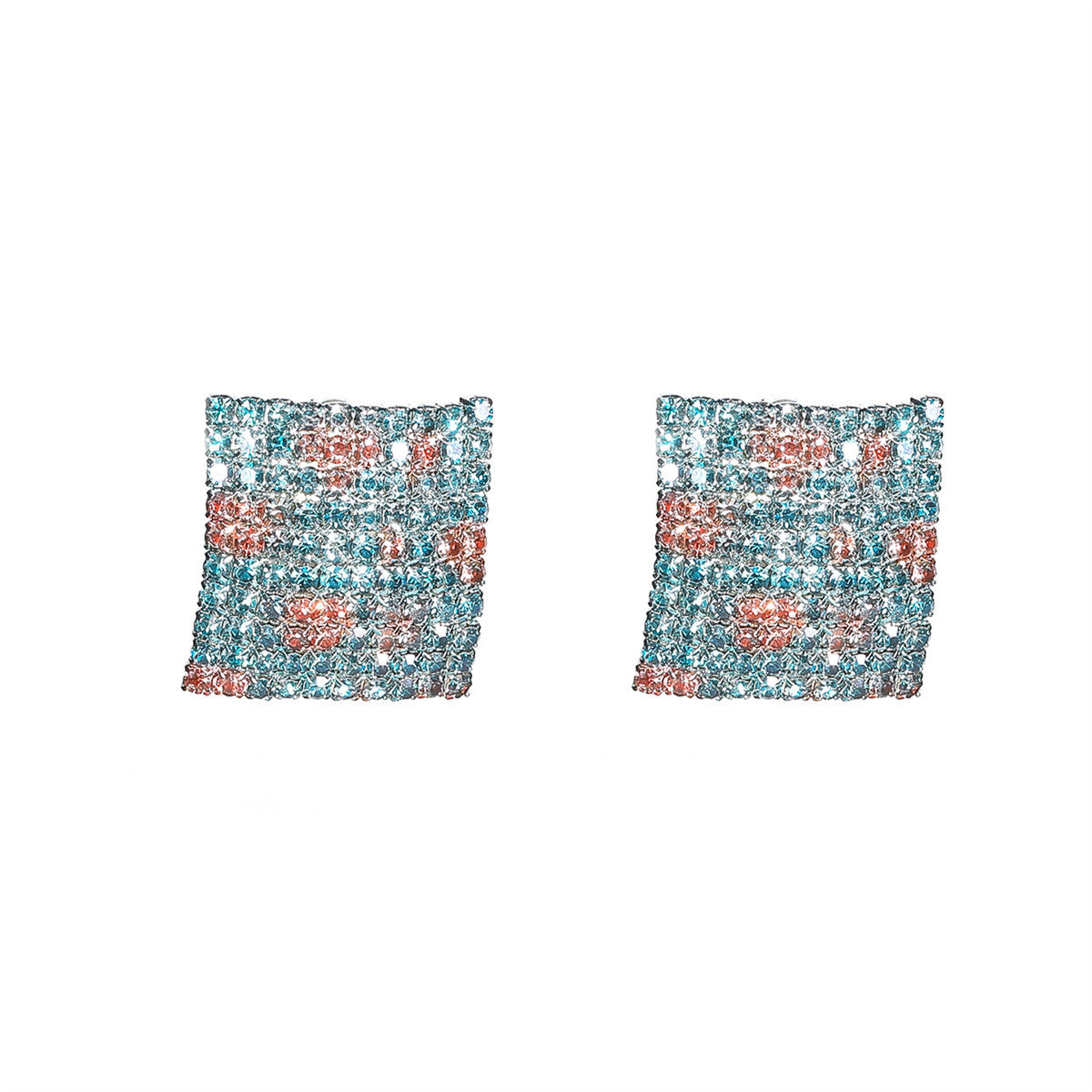 Square Rhinestone Stud Earrings