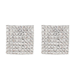 Square Rhinestone Stud Earrings