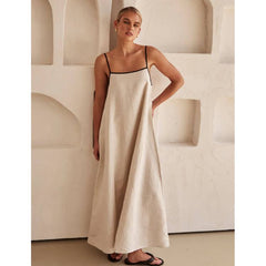 Sling Solid Color Holiday Dress