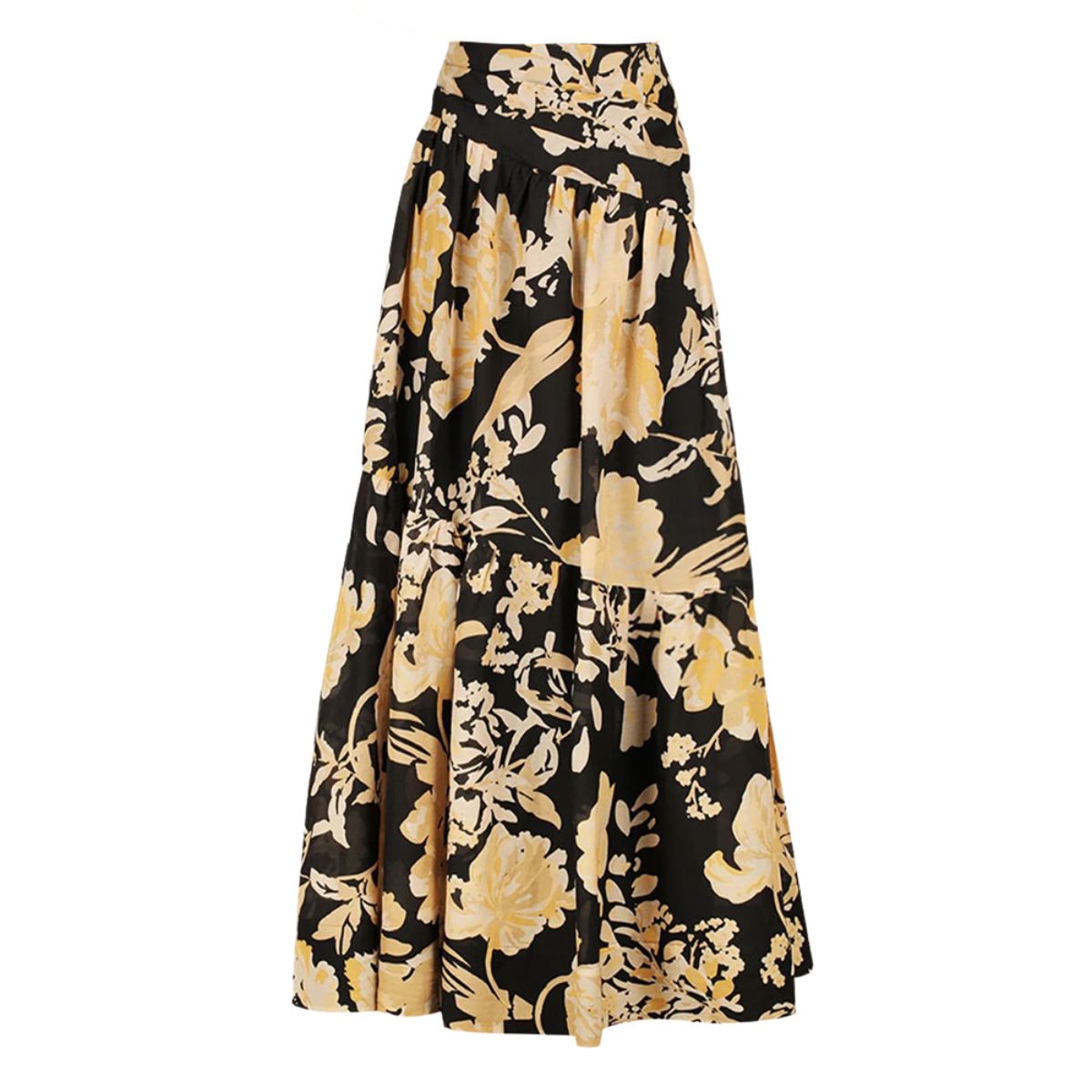 Plus Size Off Shoulder Flower Printed One Piece Swimsuit and Skirt