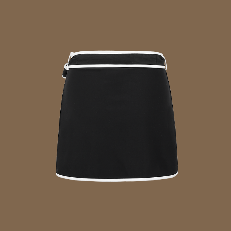 Plus Size Black and White Open Shoulder Bowknot One Piece Swimsuit and Skirt