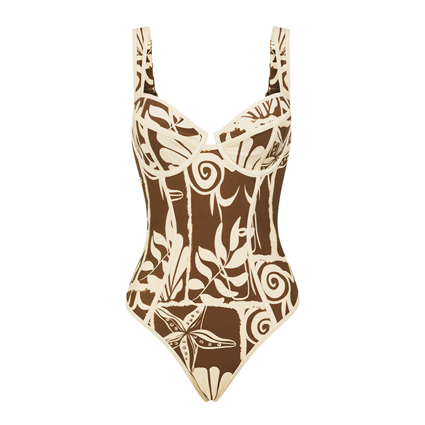 Underwire Seashell Print Swimsuit Set(s)