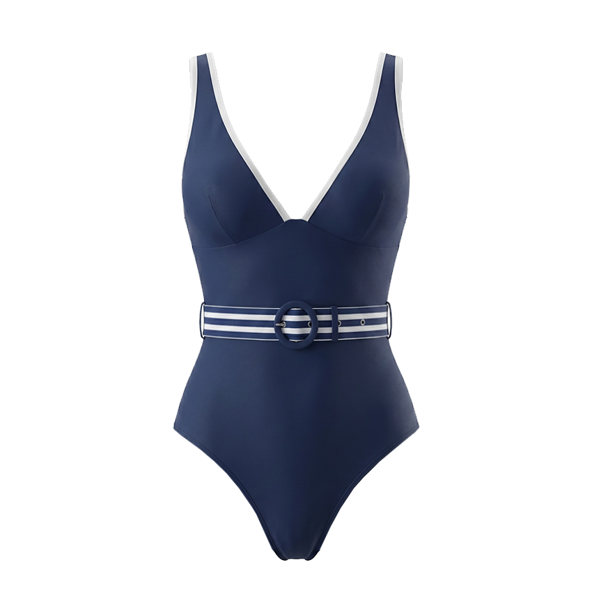 Navy Blue V-neck Swimsuit set(s)