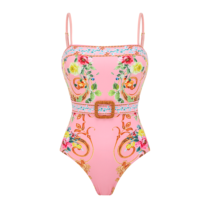 Strapless Baroque Floral Print Swimsuit set(s)