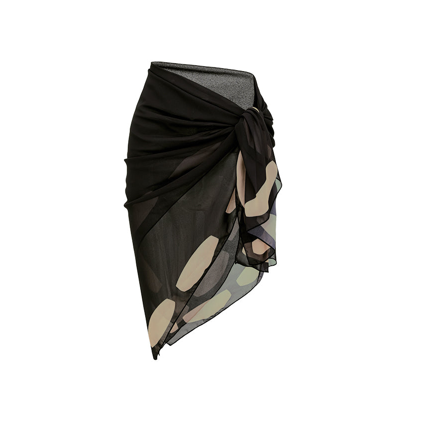 Sling Sparkling Fabric Decor Black Swimsuit Set(s)