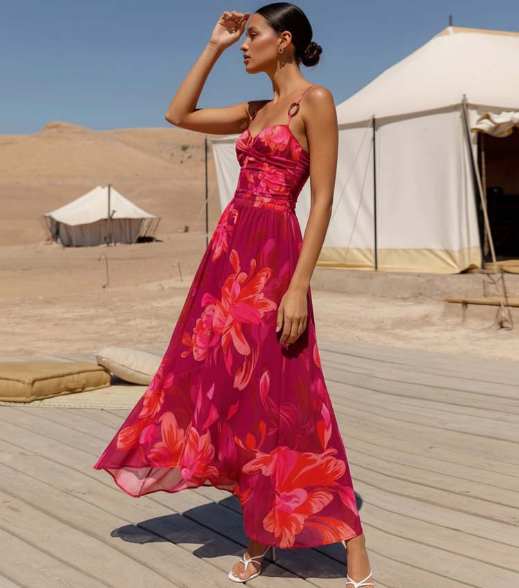 Plus Size Sling Abstract Floral Print One Piece Swimsuit and Skirt