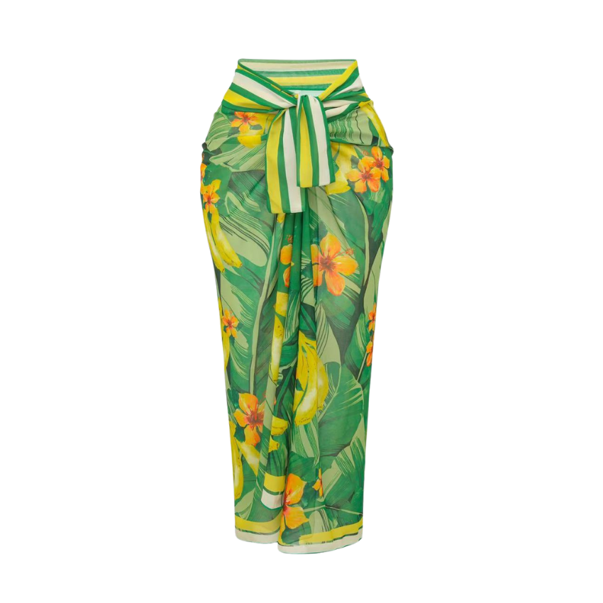 Plus Size 3D leaf-patterned Print Swimsuit Set(s)