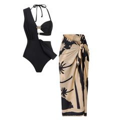 Plus Size Bikini & Plunging Ruched Swim Set