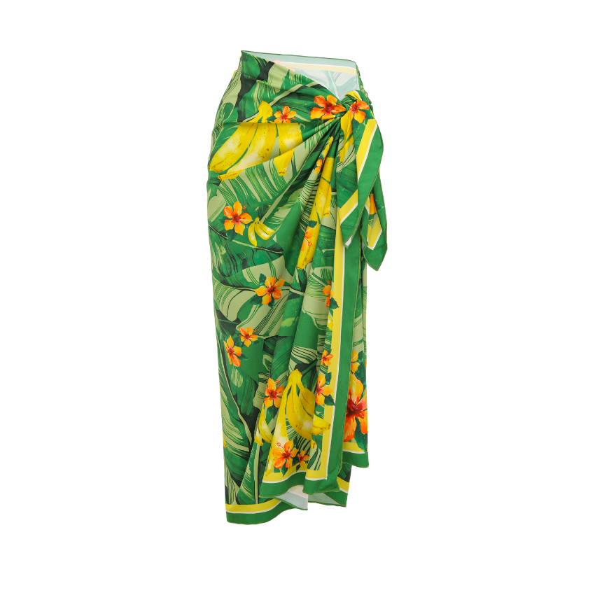 Plus Size 3D leaf-patterned Print Swimsuit Set(s)