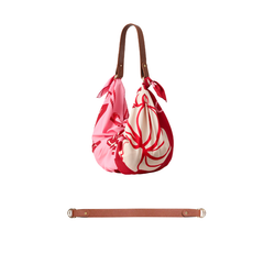 Pink Contrasting Color With Seashell Print Square Scarf