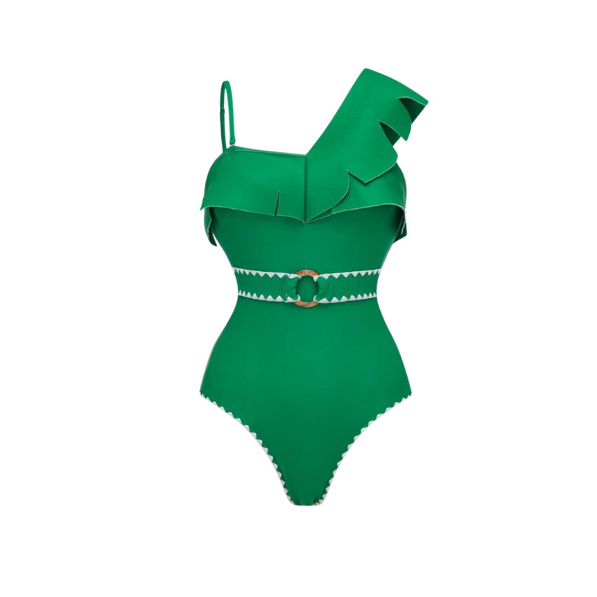 Plus Size 3D leaf-patterned Print Swimsuit Set(s)