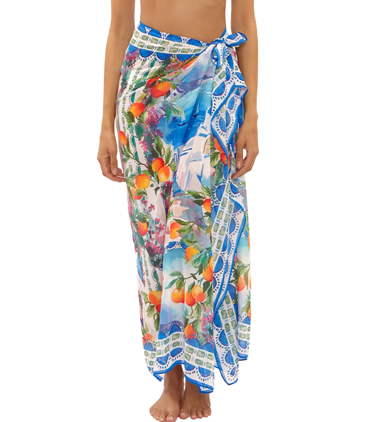Halter-neck Reversible Landscape Print Swimsuit set(s)