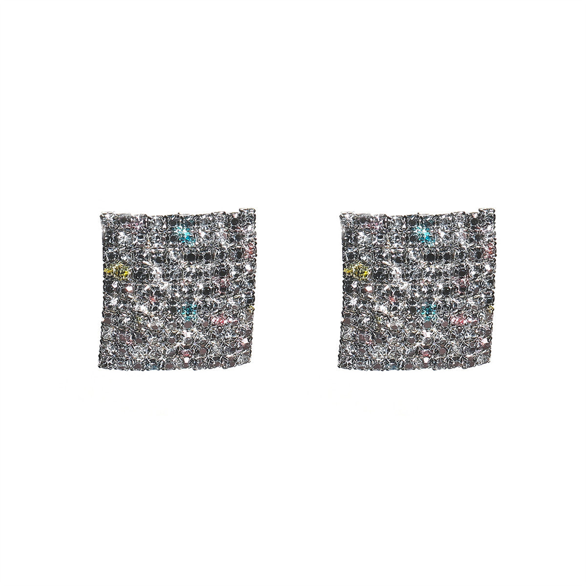 Square Rhinestone Stud Earrings