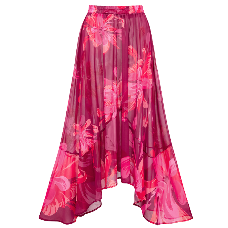 Plus Size Sling Abstract Floral Print One Piece Swimsuit and Skirt
