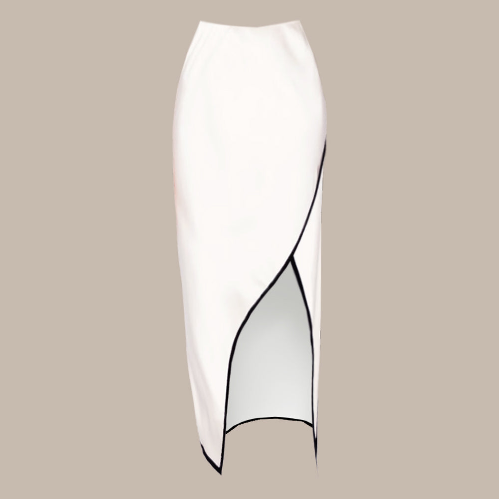 One Shoulder 3D Flowers One Piece Swimsuit and Skirt