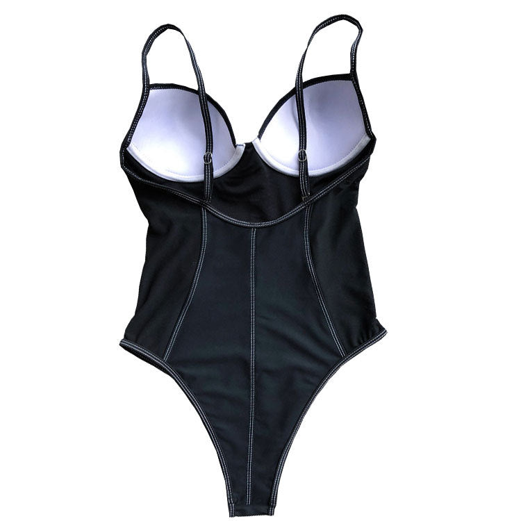 Plus Size Mesh Splicing One Piece Swimwear