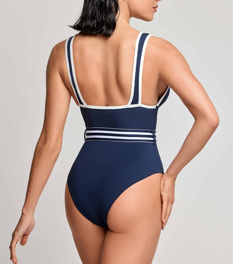 Navy Blue V-neck Swimsuit set(s)