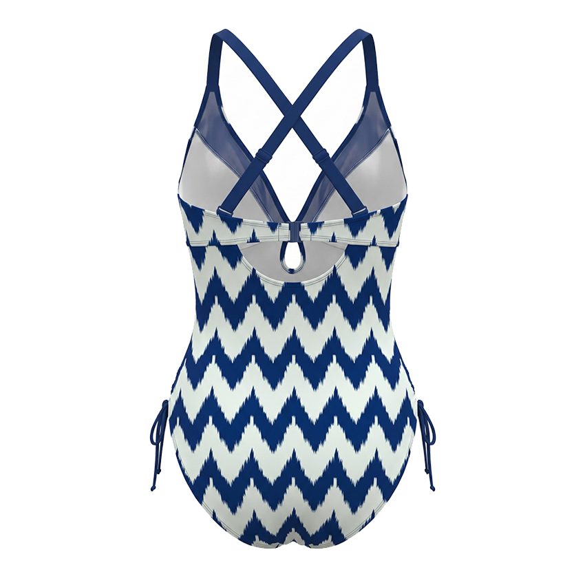 Plus Size V-neck Drawstring Shaping Effect Swimsuit set(s)