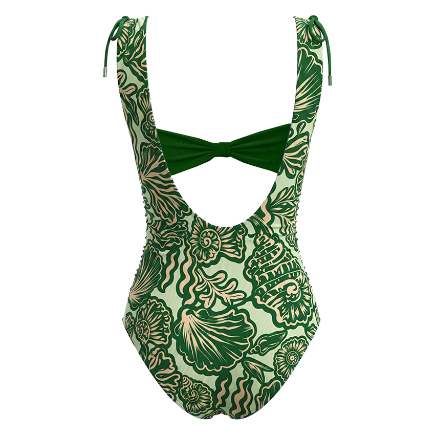 Tummy Control Seashell Print Swimsuit set(s)