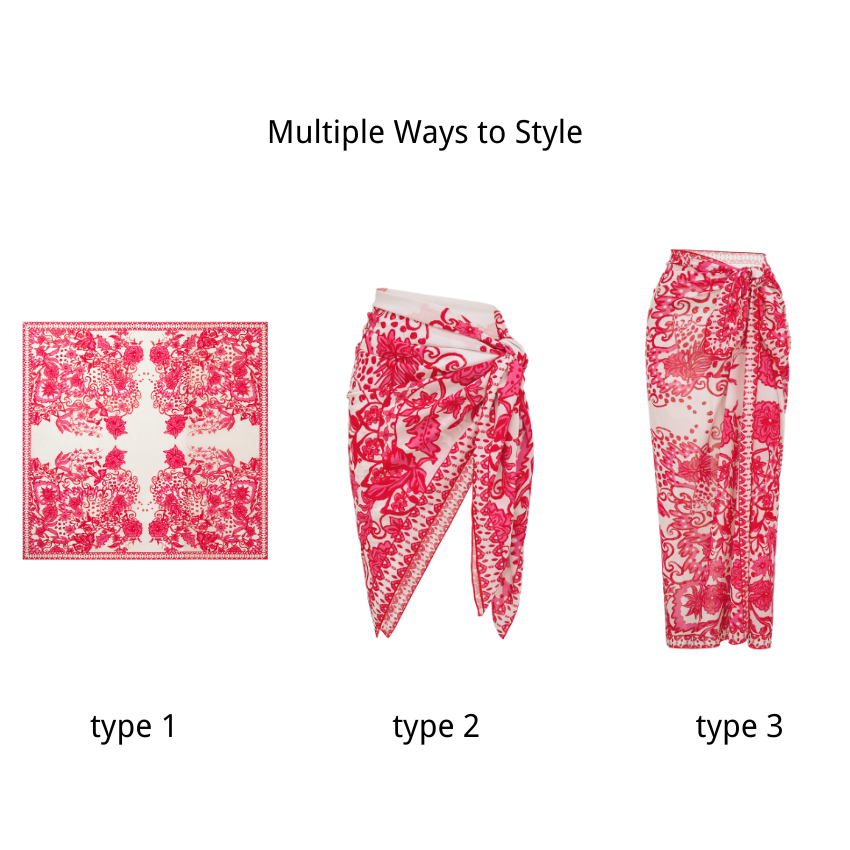 V Neck Lace Printed Swimsuit Set(s)