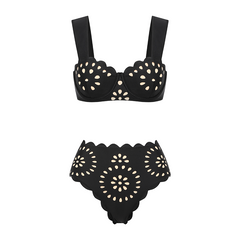 Underwire Black CutoutSwimsuit Set(s)