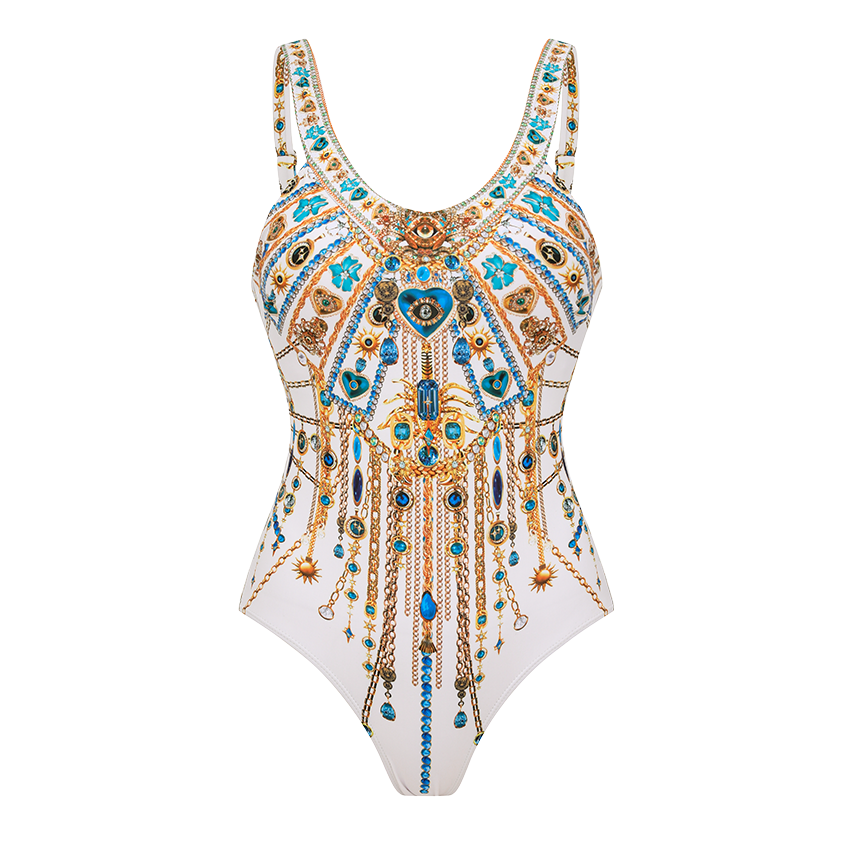 Round neck Celestial Chains Print Swimsuit Set(s)