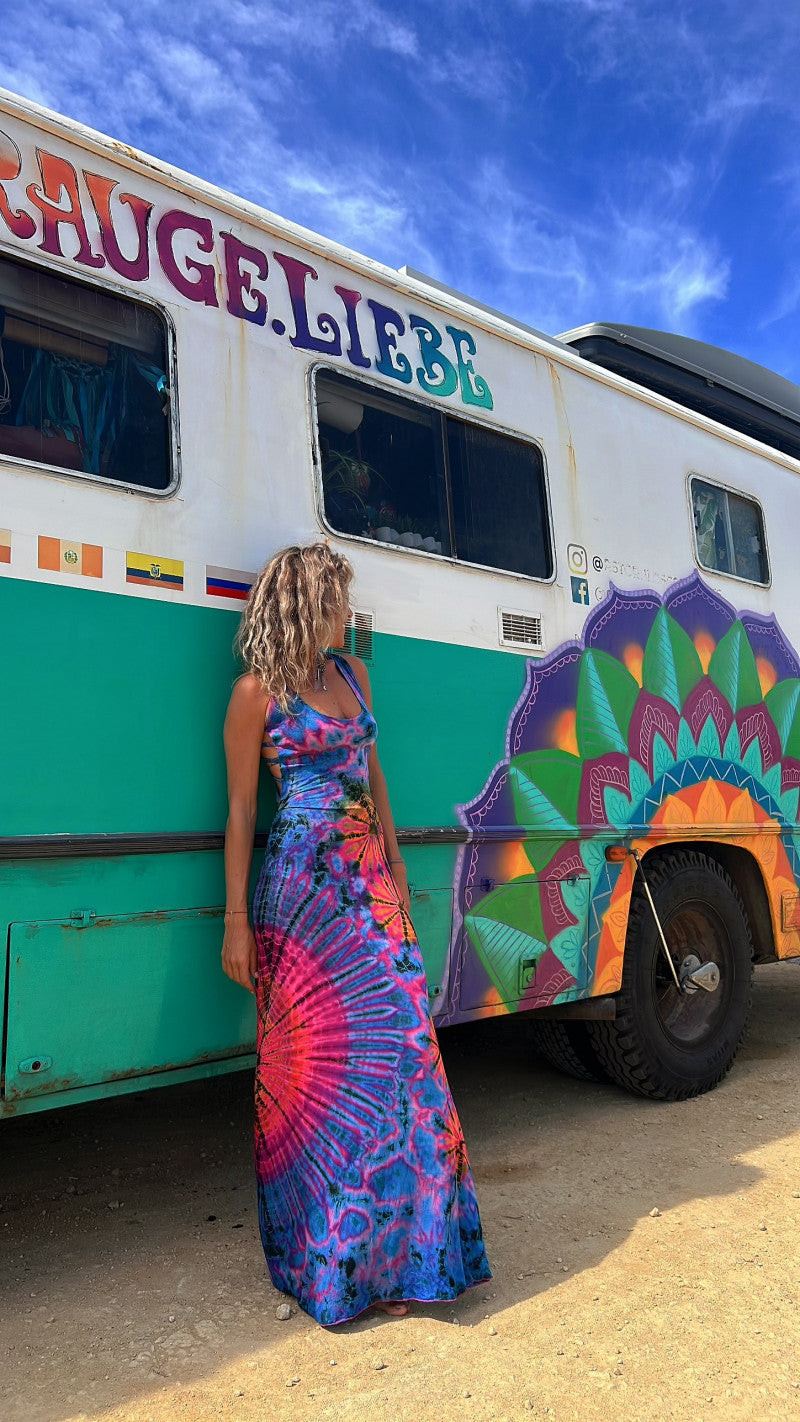 Tie-dyed Sling Backless Dress