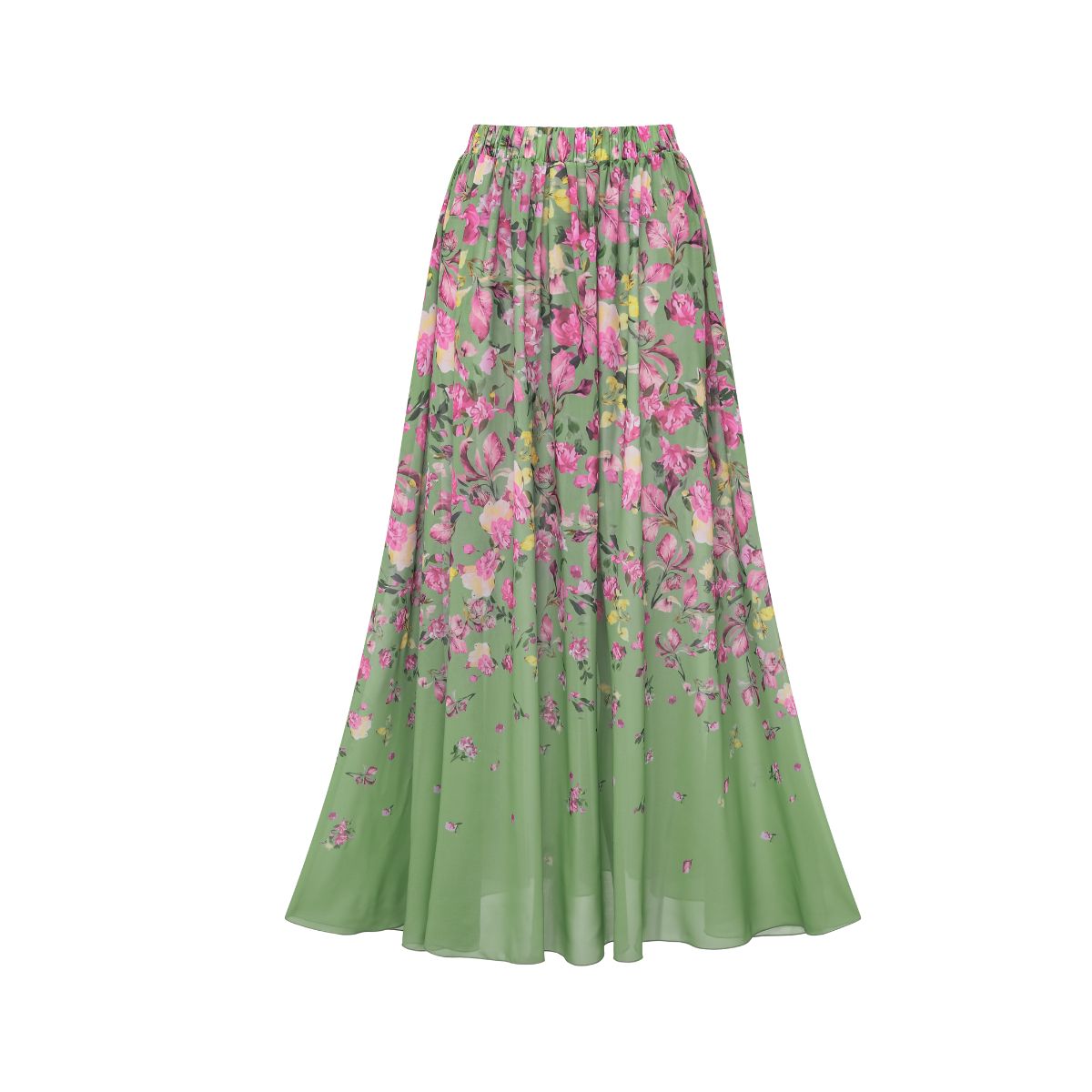 Plus Size Long Sleeve Floral One Piece Swimsuit and Skirt