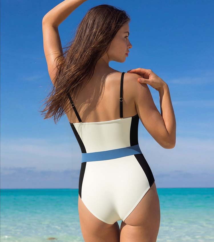Plus Size Color Block One Piece Swimsuit