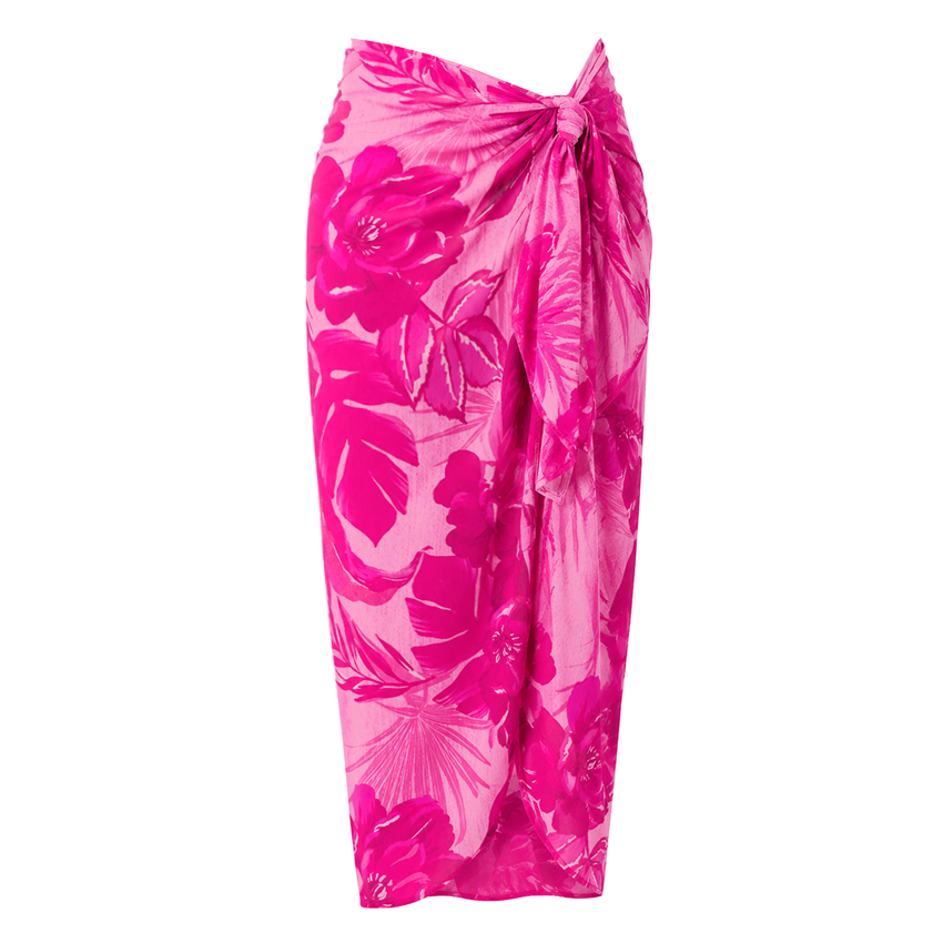 Hot Pink and Floral Printed Swimsuit Set(s)