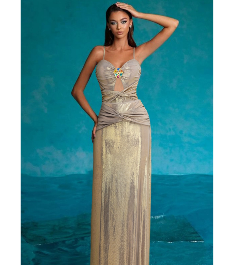 Plus Size Stone Decoration Shiny One Piece Swimsuit and Skirt