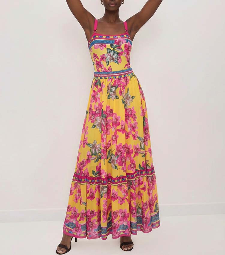 Orchid Print One Piece Swimsuit and Sarong