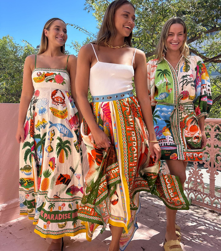 Vacation Graffiti Printed Sling Dress