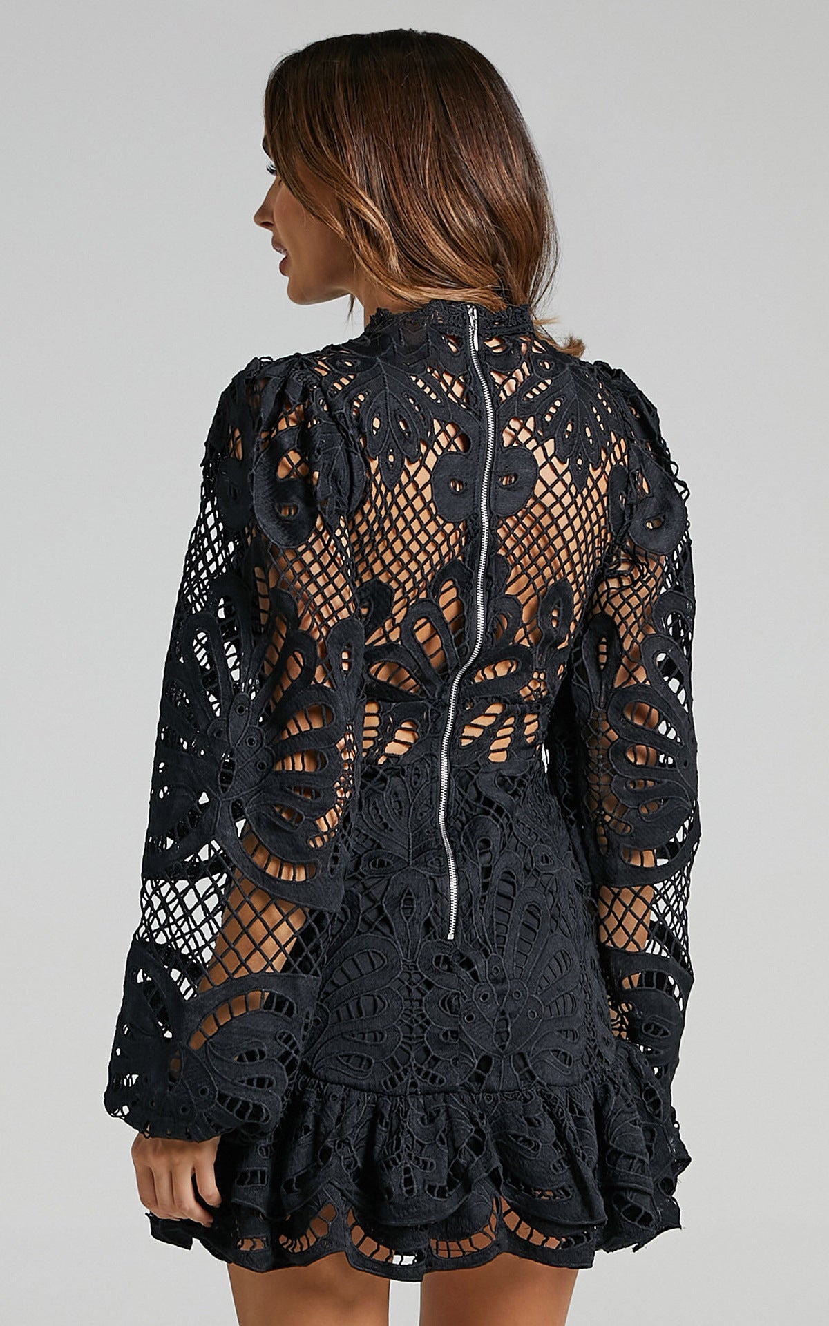 Lantern Long Sleeve Lace Dress