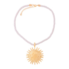 Simple Braided Rope Sunflower Necklace