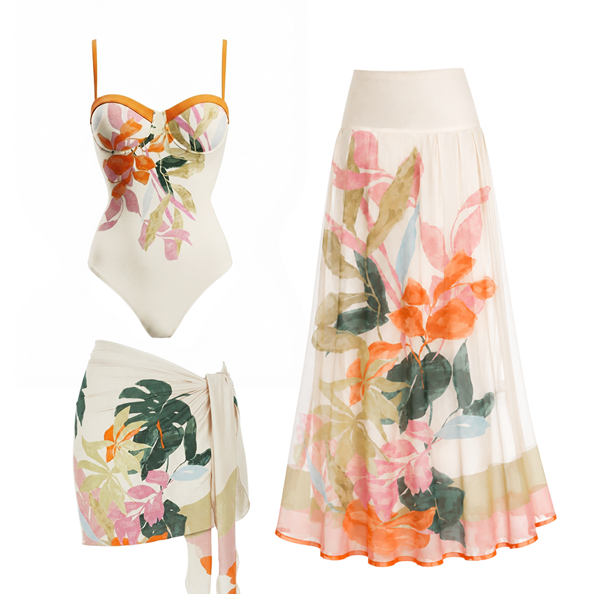 Sling Tropical Floral  Print Swimsuit Set(s)