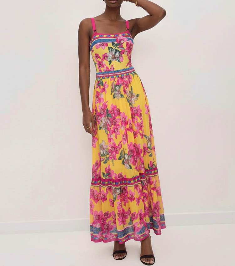 Orchid Print One Piece Swimsuit and Sarong