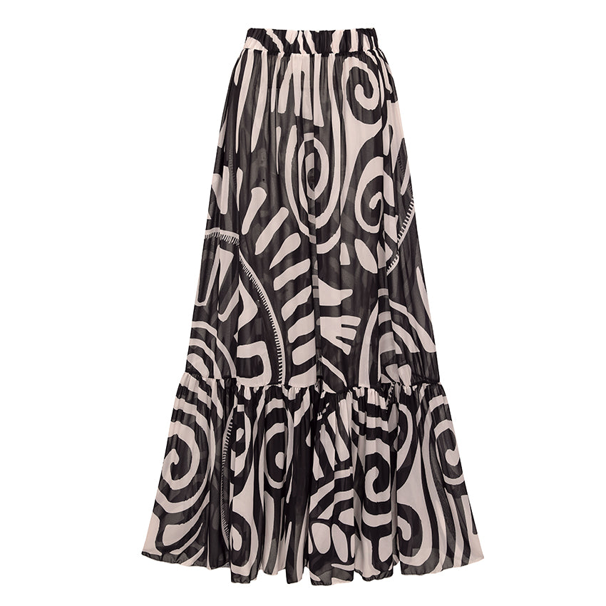Plus Size Adjustable Shoulder Straps Black Tribal Print Swimsuit Set(s)
