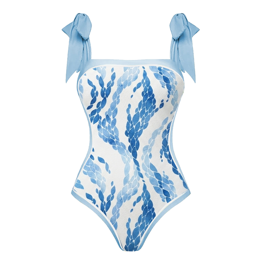 Adjustable Tie Straps Print Swimsuit Set(s)