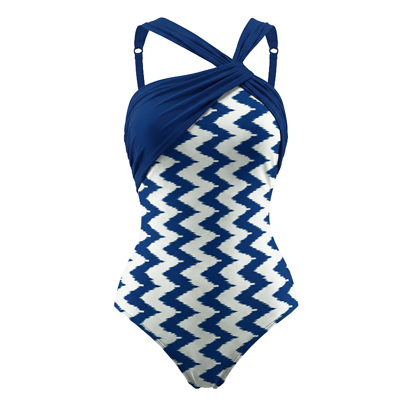 Plus Size Color Blocking Drawstring Shaping Effect Swimsuit set(s)